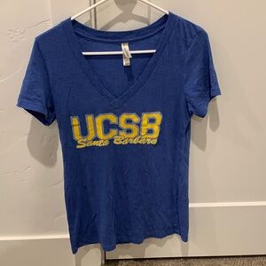 UCSB Santa Barbara Women's Short Sleeve V-Neck Tee - Blue